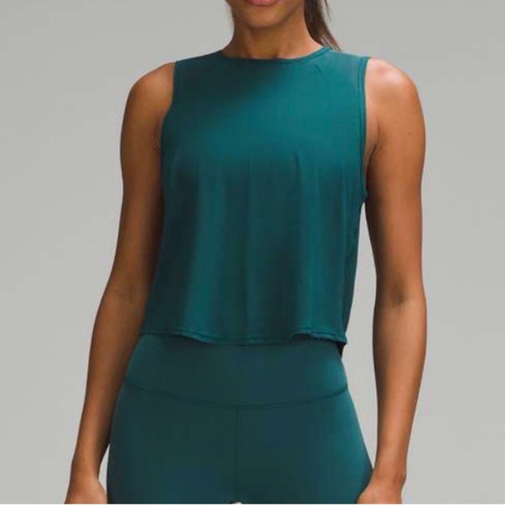 Lululemon Sculpt Cropped Tank Teal NWT 12